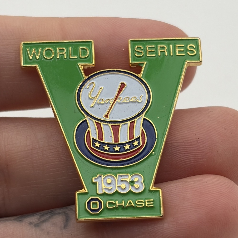 MLB New York Yankees World Series 1953 Chase Bank Baseball Lapel Hat Pin